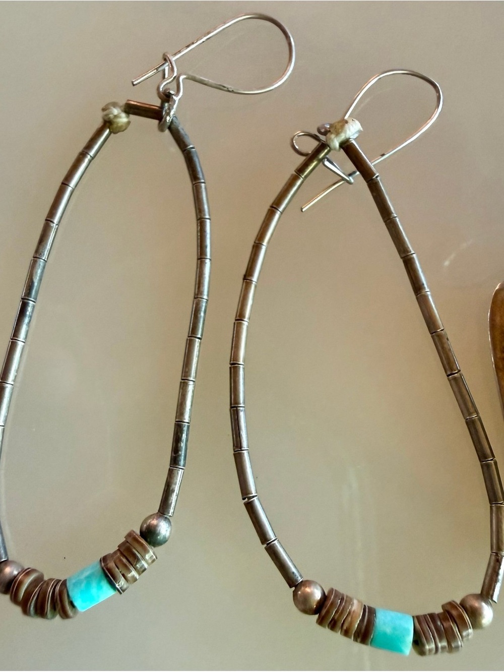 Sterling Silver & Turquoise Heishi Drop Earrings